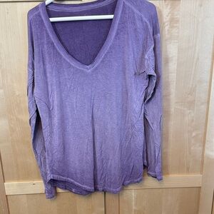 Women's Purple V-Neck Top